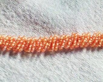 peach seed bead bracelet,delicate look,toggle, 7"