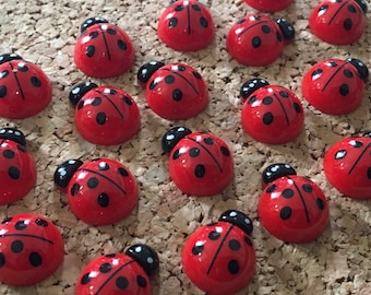Ladybug Thumbtacks or Magnets, 15pcs - dorm decor, hostess gift, weddings, bridal shower, baby shower, gift