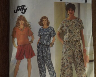 Simplicity 7683, sizes pt-med., pants, culottes, shorts, top, MIsses, UNCUT sewing pattern