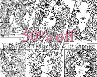 Coloring Pages 6 pack of Line Art | 50% off