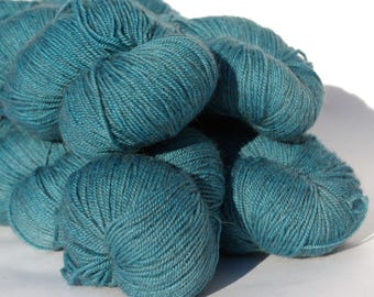 Merino superwash/yak/nylon (70/20 / 10%) - hand dyed - teal - 100g