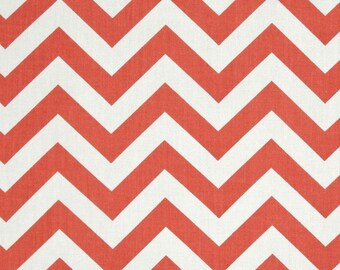 Coral and White Home Dec Fabric - One Yard - Premier Prints Fabric