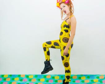 Festival Catsuit - Sunflower Print