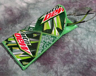 Reading Glasses/Sunglass Case from Recycled Mt Dew Soda Bottle Labels