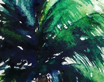 PINWHEEL PALM Limited Edition Watercolor Print by Victoria Anderson