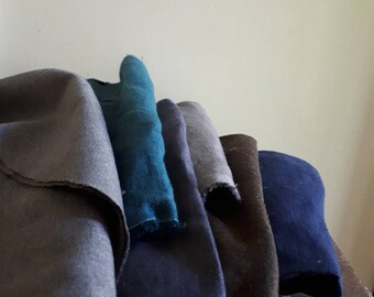 LINEN + WOOL FABRIC / mix bundle / remnants / runningthreads