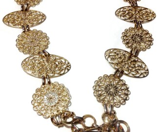 Vintage Goldtone Filagree Link Belt