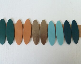 10 petals, oval end leather, 5.5 cm x 1.7 cm, for creation