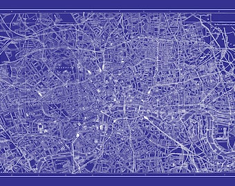 London Map - Street Map Vintage Poster Print Blueprint