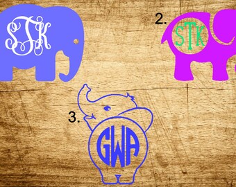 Elephant Monogram Decals