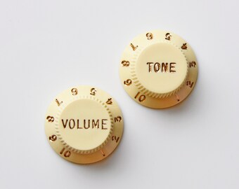 Vintaged White Guitar Knob Cufflinks