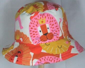BABY SUN HAT - Summer Bucket Hat - Cotton Sun Hat - Babys Summer Hat - Reversible Sun Hat - Summer Holiday Beach Hat - Size 3-6 months