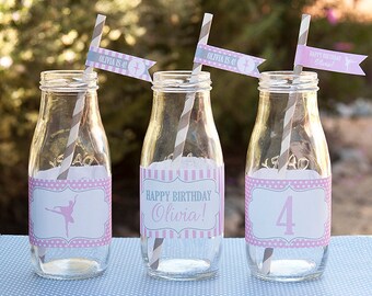 Ballerina Birthday Water Bottle Labels - Ballet Birthday - Ballerina Printable Collection - Dance Party