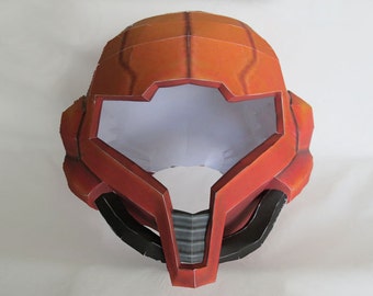 Metroid Papercraft Pattern - Full Size Samus Aran Helmet - Cosplay