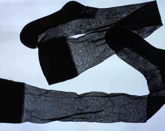 Vintage 50’s artifical silk seamed stockings burlesque