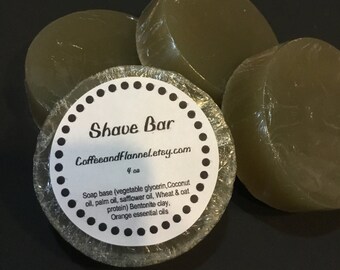 SHAVE BAR, Shaving Soap, Men's Shaving Soap, Women's Shaving Soap, Orange, Bentonite Shaving Bar,