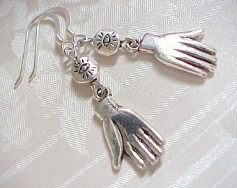 Human Hand Earrings Hands Earrings Evil Eye Earrings Hamsa Earrings Frida Kahlo Hand Amulet Earrings Fortune Teller Day of the Dead Earrings