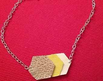 Yellow leather bracelet