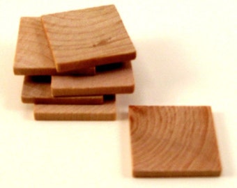 100 Wooden Square Tiles - 1 Inch Wood Squares Unfinished for Crafting