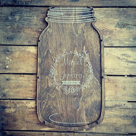 3D Guestbook Mason Jar Guest Book Wedding Guestbook