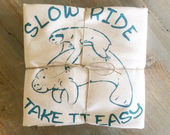 Slow Ride Take It Easy, Deluxe Floursack Towels Set of 2