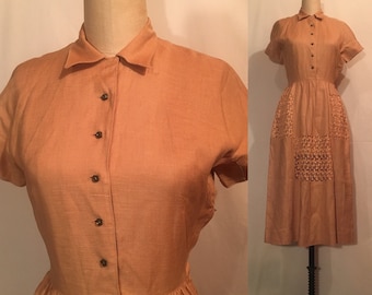 Vintage L'aiglon 50s Linen Dress