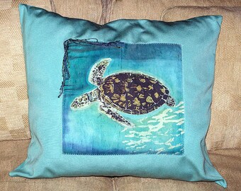 Tortuga Batik Throw Pillow