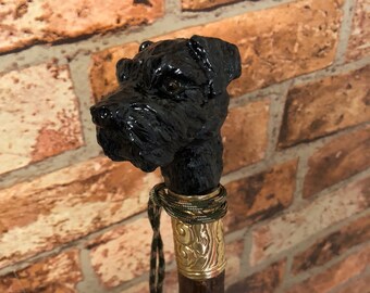 Patterdale dog walking stick unique gift
