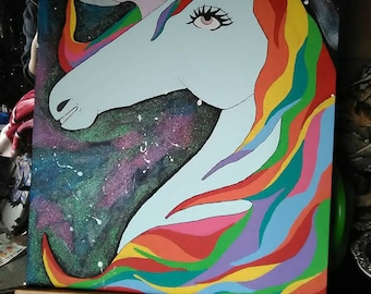 Glitter Unicorn 16 by 20