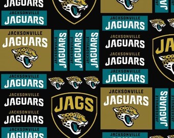 NFL Jacksonville Jaquars Patchwork 100%Cotton Fabric by the yard