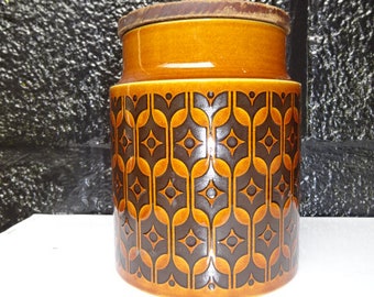 Hornsea England "Heirloom" Large Storage Jar/Pot/Canister/Brown and Black/Hornsea/Pottery/Vintage Pottery/Retro/Kitchen/1970s