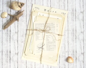 Vintage paper Set-beautiful old book pages for crafts, journaling, scrapbooking, decorating