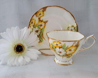 Royal Albert Petunia Teacup and Saucer Set, Made in England