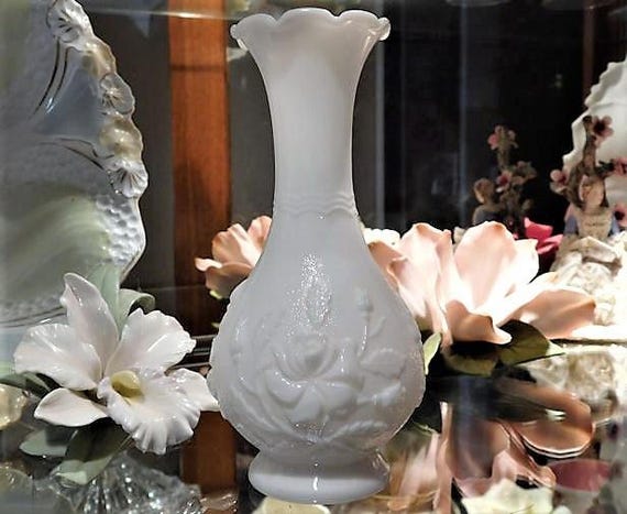 Imperial Milk Glass Bud Vase / QTY 3