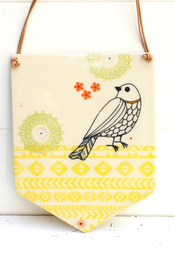 hanging wall tile // bird tile