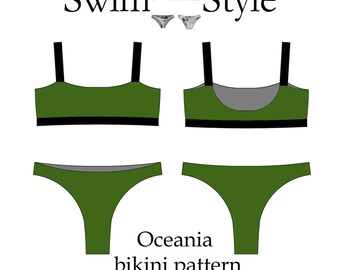 Oceania bikini pdf pattern Women swimsuit pattern