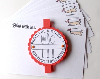RECIPE CARDS Hand Stamped and Colored