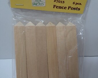 Dollhouse Miniature Fence Posts, Pkg of 6 - New Old Stock #HW7015