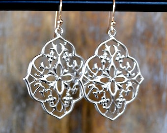 Silver Filigree Boho Earrings