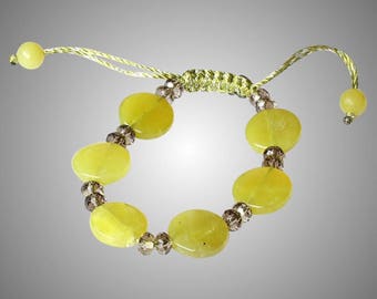 Olivine Bracelet with Smoky Quartz