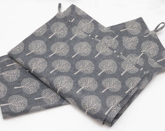 set of 2 kitchen towels tree print cotton linen towels tea towels Kitchen Linens dish towels eco friendly towels howsewarming gift for mom