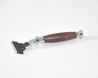 Handmade purpleheart razor - Gillette Mach 3 venus wooden razor - wooden razor handle - birthday gift - handmade - woodworking