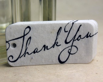 Thank You Gift Tag set of 10 Seed Paper hangtags 3" long by 1.5" wide