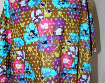 Floral with polka dots cotton fabric
