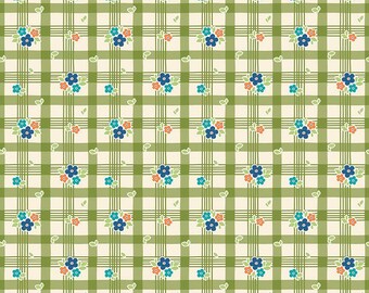 Tablecloth in Green Cotton Fabric from the Road Trip Collection by Riley Blake