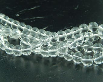 Transparent glass beads 8mm, set of 40