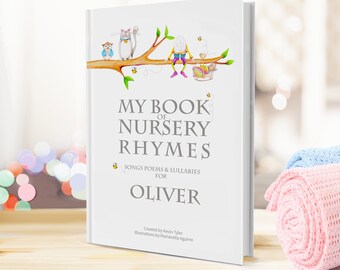 Personalised Nursery Rhyme & Poems Keepsake Book for Newborns and Toddlers - Perfect Baptism or Birthday gift