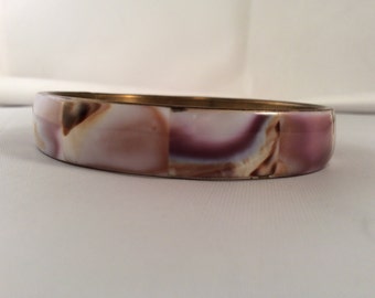 Vintage Shell on Brass Bracelet