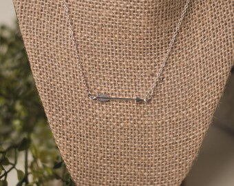 Sterling Silver Arrow Bar Necklace