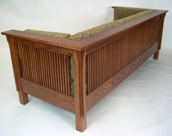 Mission Arts And Crafts Stickley Style Prairie Spindle Settle Sofa